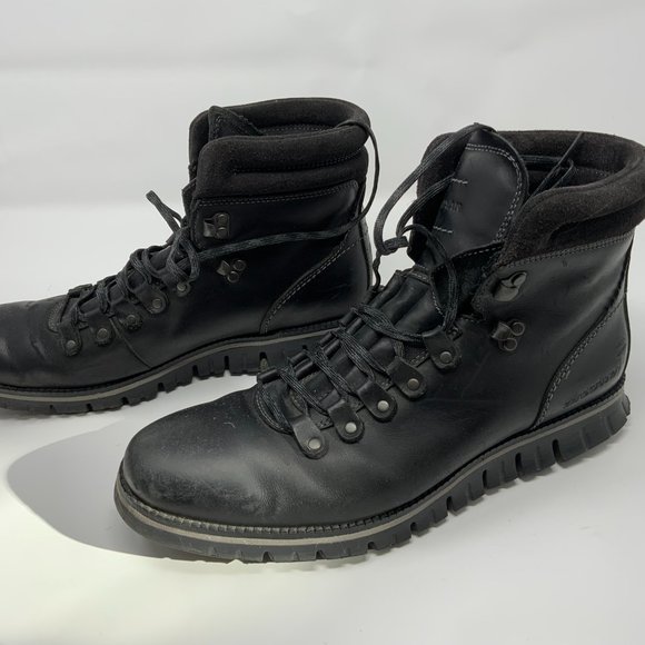Cole Haan Zerogrand waterproof black hikers hiking boots Mens 9 Womens 10.5 - Picture 3 of 6